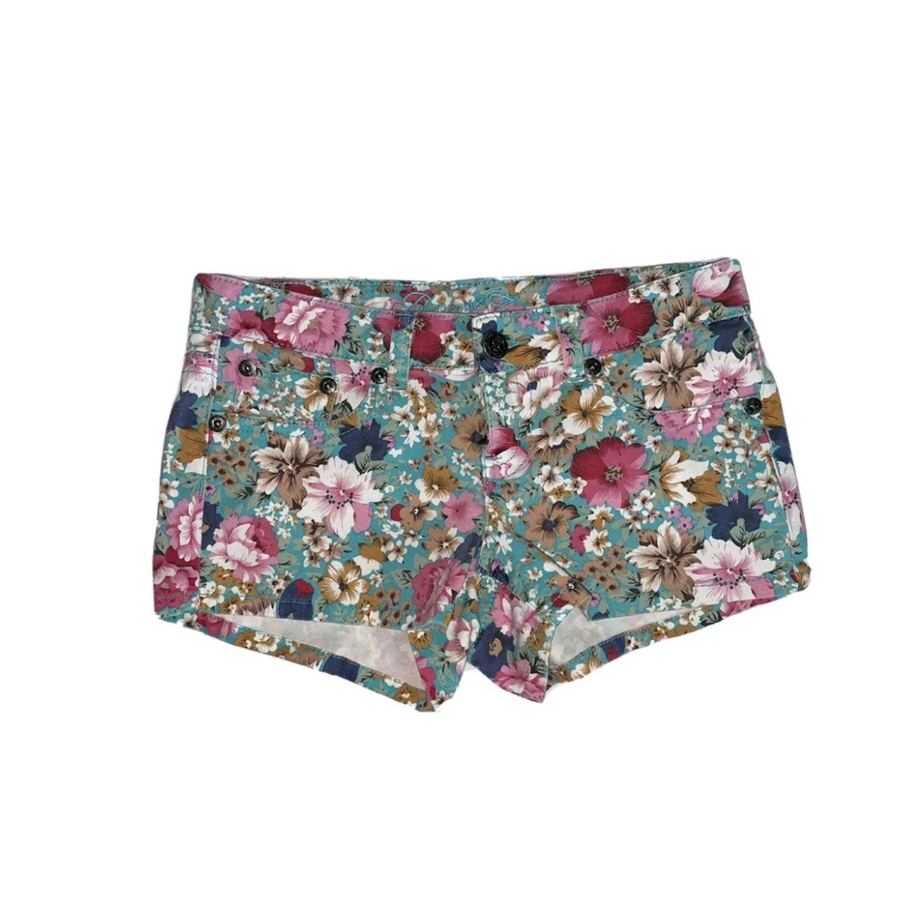 Request jeans Teal Floral print Jean Shorts 5/27